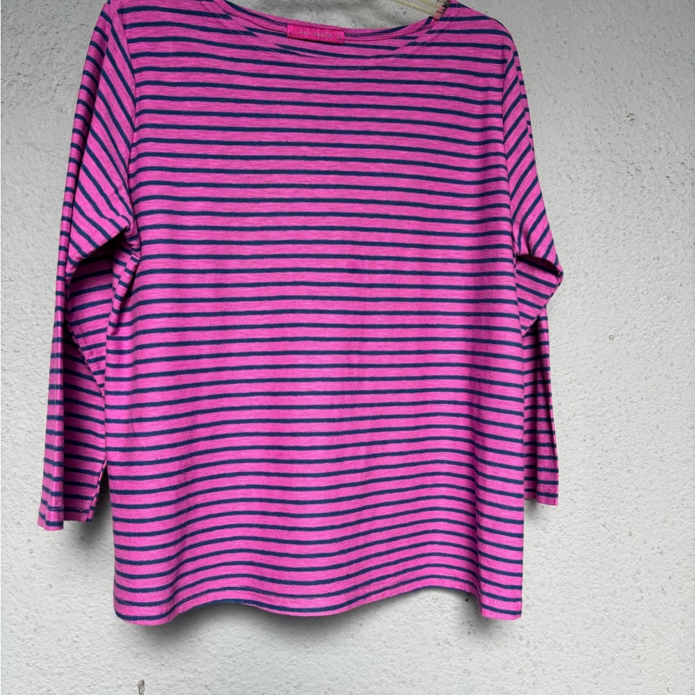 Cut Loose Pink and Black Boxy 3/4 Sleeve Tee